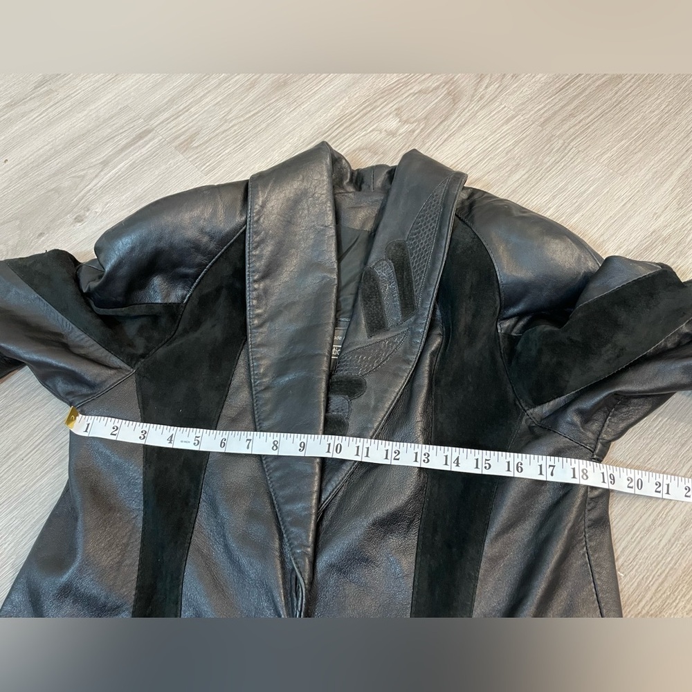 BOUTIQUE OF LEATHERS Vintage Black Aztec Design Genuine Leather Jacket. - Picture 8 of 15